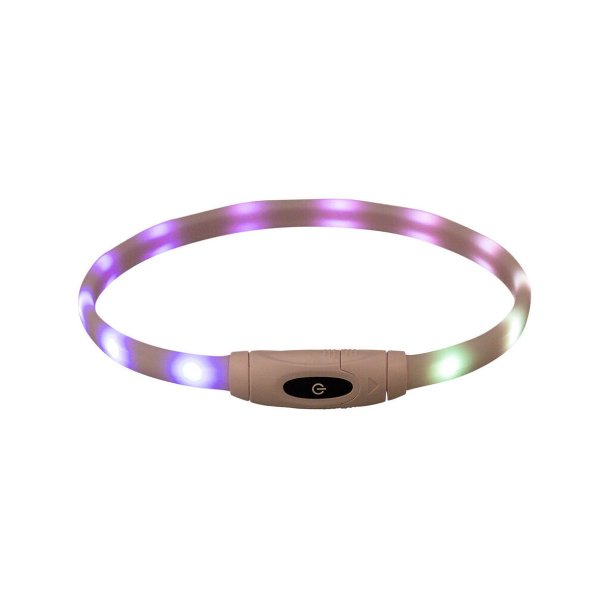 Flash-Leuchtring mit violetten, weißen und grünen Lichtpunkten