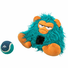 TRIXIE-Plüsch-Monster neben dem herausgenommenen türkisfarbenen Tennisball