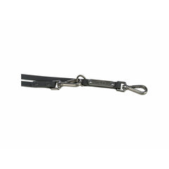 Karabiner, Ring und genietetes Ende der schwarzen CityStyle-Leine im Detail
