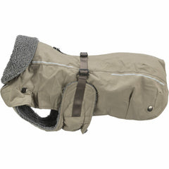 Sandfarbener Rouen-2-in-1-Mantel mit Plüschkragen in größerer Ansicht