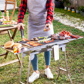 Zusammenklappbarer Holzkohlegrill aus Edelstahl ExelQ InnovaGoods – Produktansicht 1