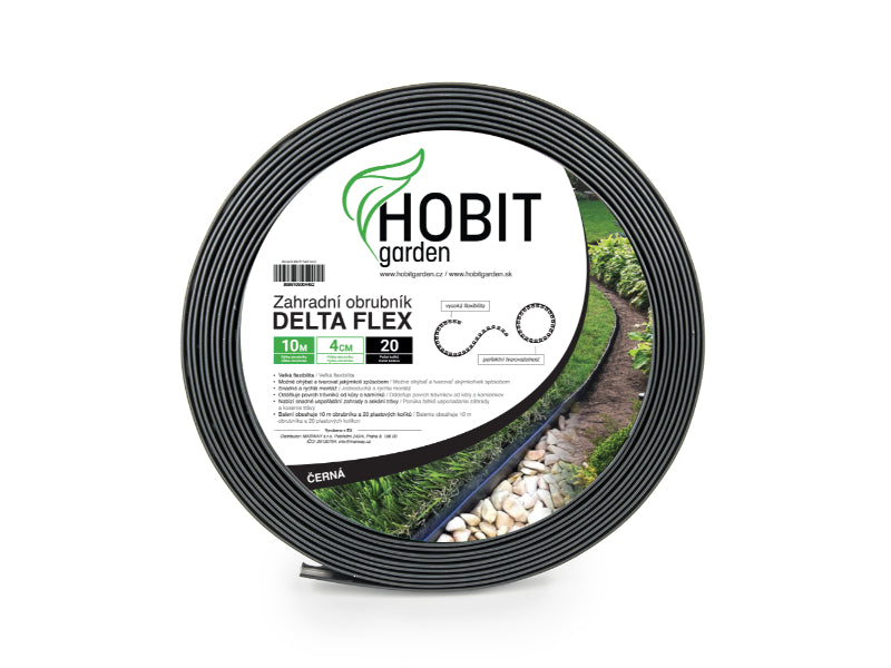 Flexible Gartenumrandung 10 m schwarz + 20 Kunststoffnägel