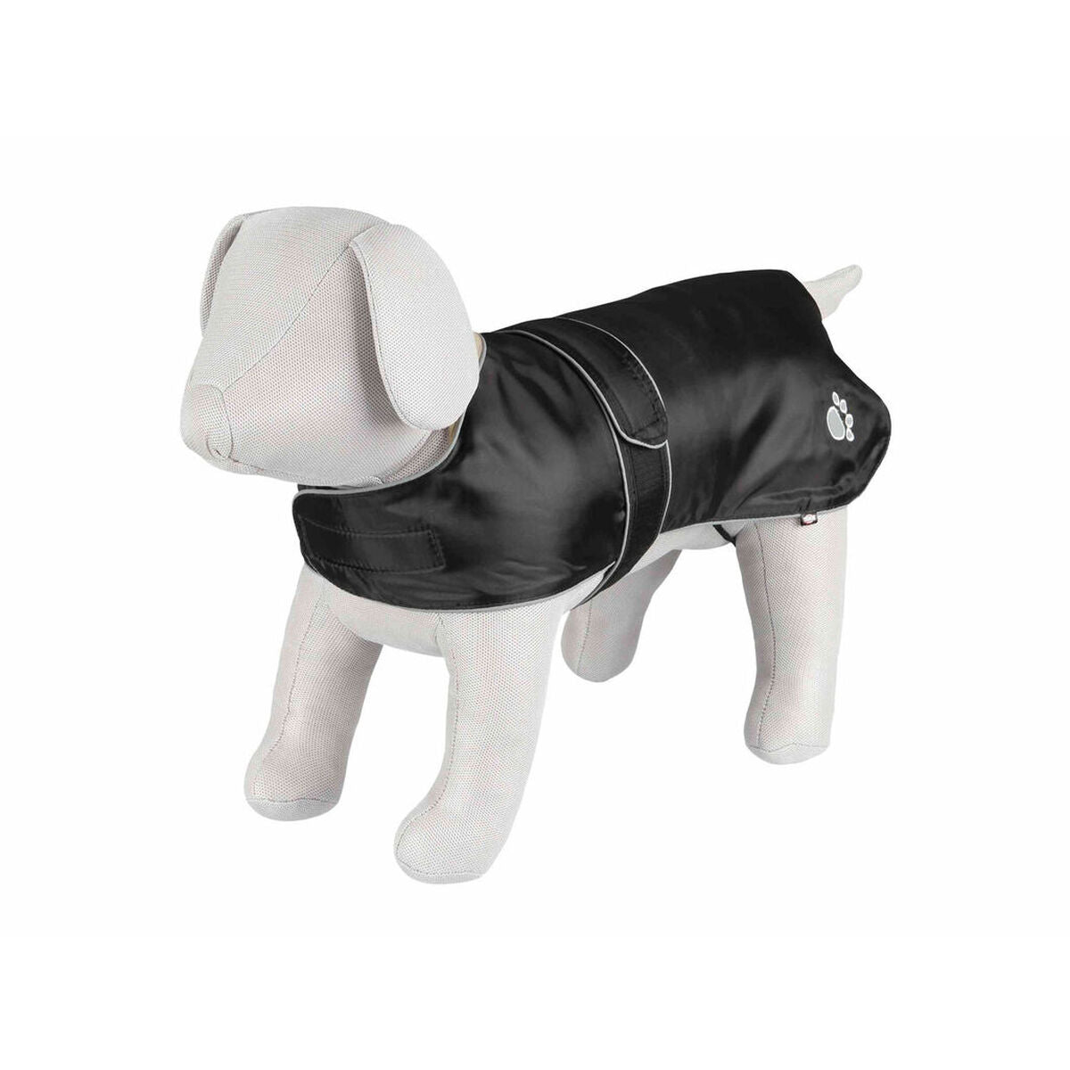 Schwarzer TRIXIE-Orléans-Mantel auf einer weißen Hundefigur