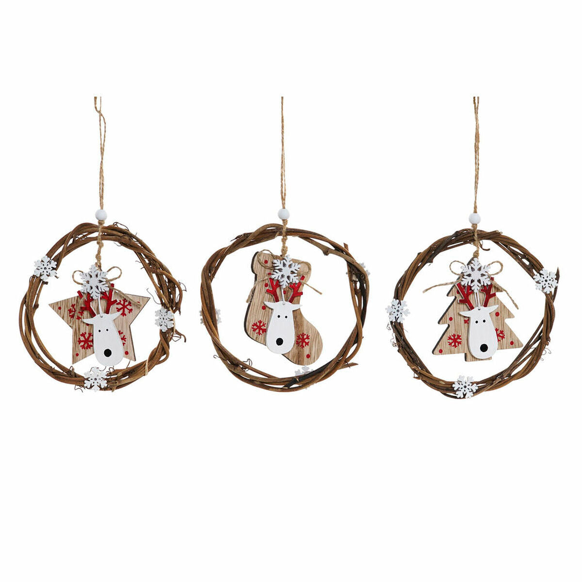 Weihnachtsschmuck DKD Home Decor Holz (3 pcs) (14 x 1 x 18 cm) – Produktansicht 1