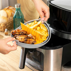 Set faltbare Silikonkörbe mit Griffen und Trennern für Heißluftfritteuse InnovaGoods (3 Stk.) – Produktansicht 4