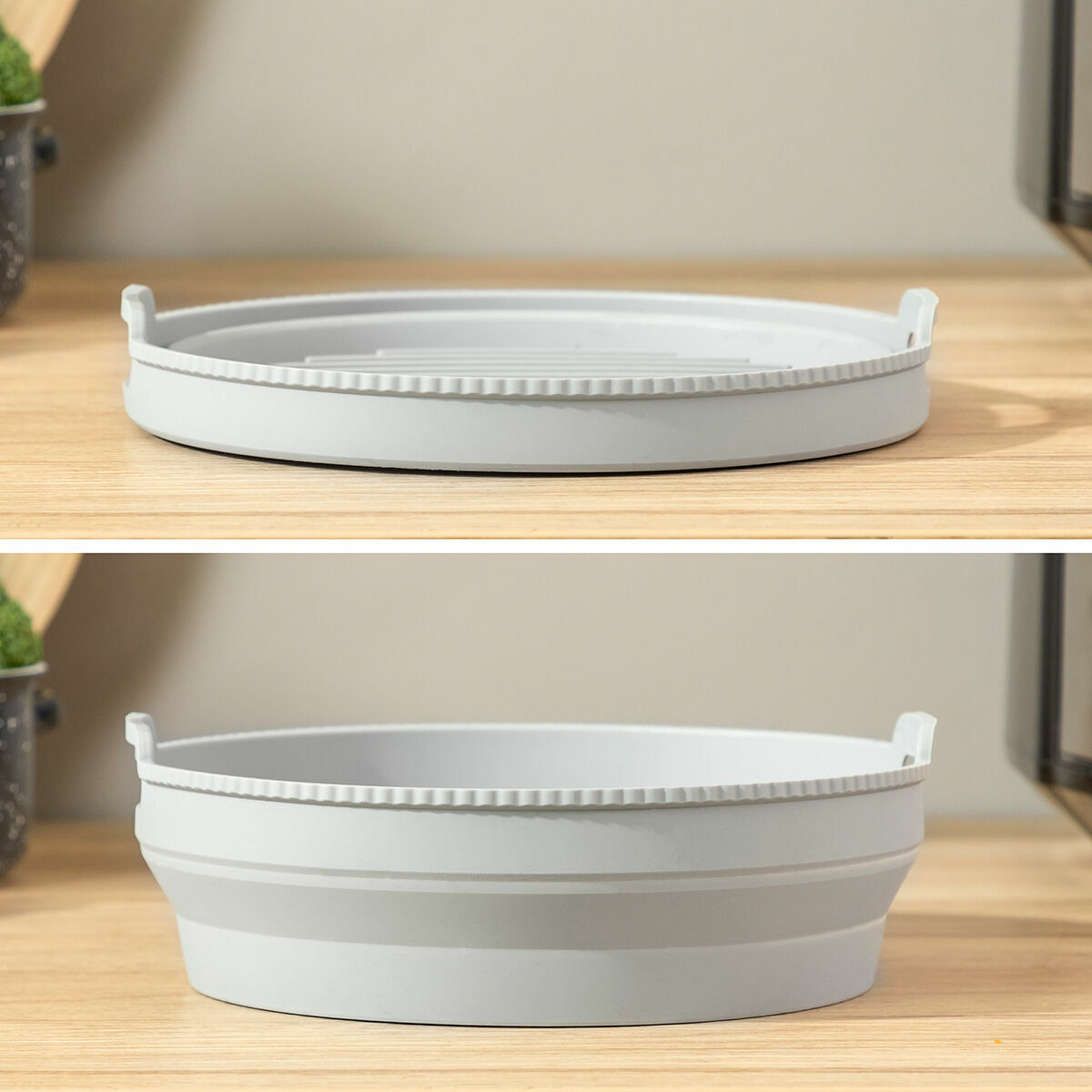 Set faltbare Silikonkörbe mit Griffen und Trennern für Heißluftfritteuse InnovaGoods (3 Stk.) – Produktansicht 6