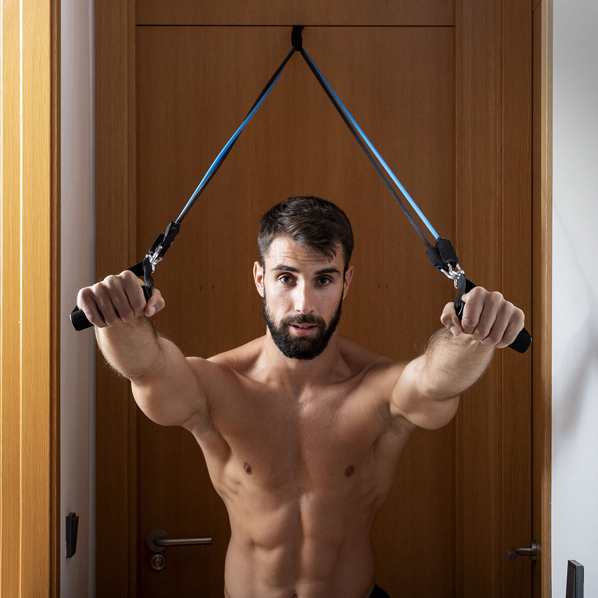 Widerstandsband-Set & Bauchtrainer mit Zubehör & Übungsanleitung InnovaGoods – Produktansicht 6