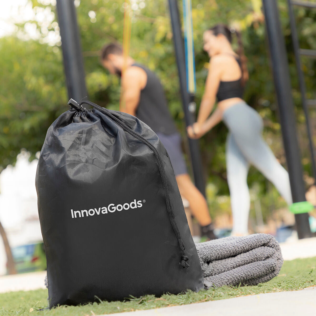 Widerstandsband-Set & Bauchtrainer mit Zubehör & Übungsanleitung InnovaGoods – Produktansicht 7