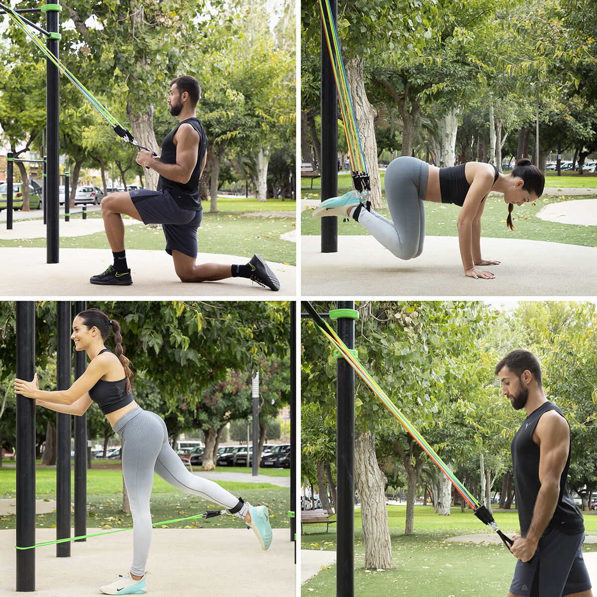 Widerstandsband-Set & Bauchtrainer mit Zubehör & Übungsanleitung InnovaGoods – Produktansicht 8