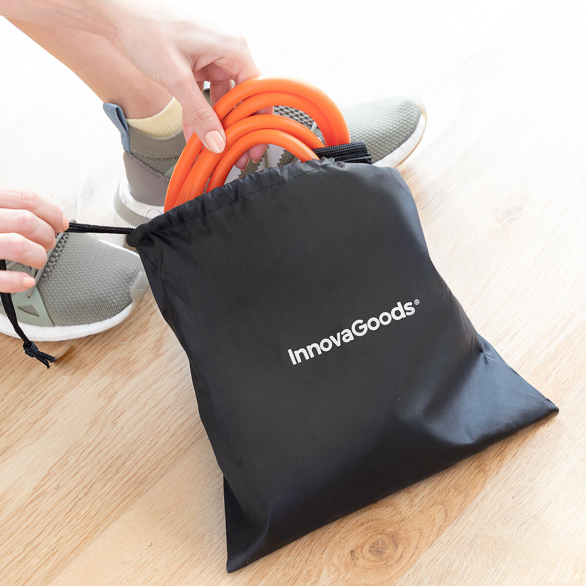 Set Vibrationsplatte mit Lautsprecher, Fernbedienung und Gürtel mit Widerstandsbändern InnovaGoods – Produktansicht 7