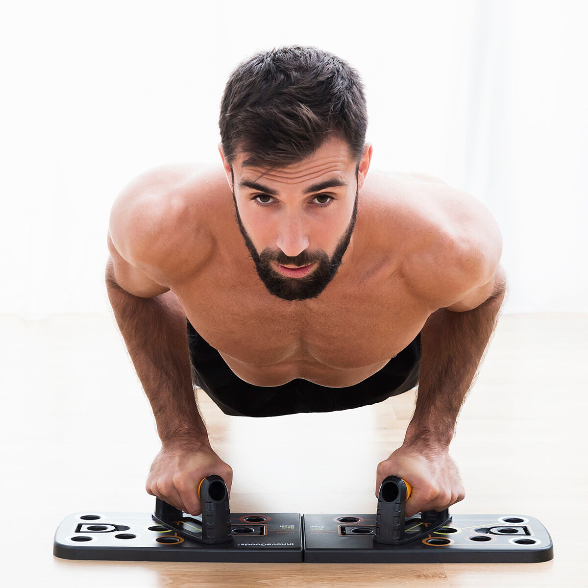 Set Liegestützbrett Push-Up und Widerstandsbänder mit Zubehör und Übungsanleitung InnovaGoods – Produktansicht 4
