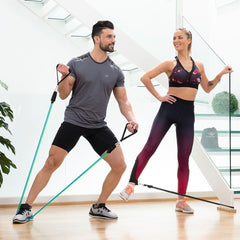 Set Bauchmuskeltrainer klappbar und Widerstandsbänder mit Zubehör und Übungsanleitung InnovaGoods – Produktansicht 2