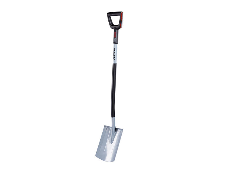 MTF Elite gerader Spaten mit hellem Blatt und schwarz-grauem Stiel mit D-Griff