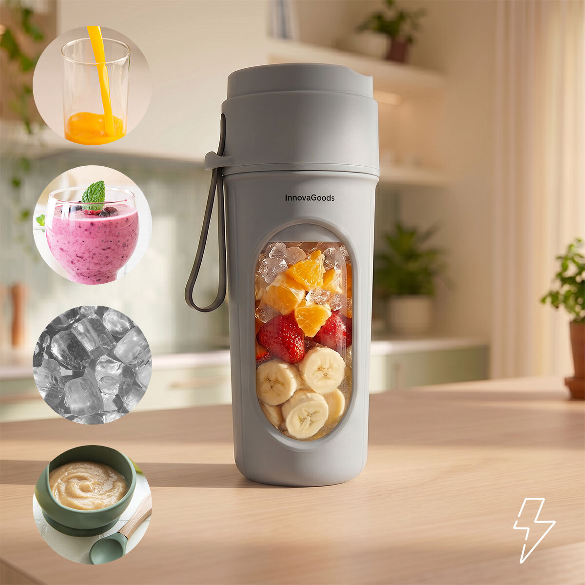 Trabgarer Standmixer mit Akku Wellsy InnovaGoods – Produktansicht 4